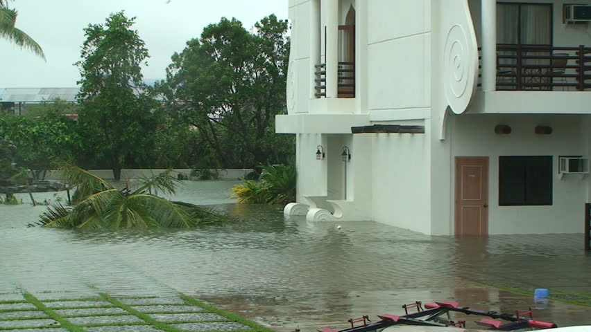 Flooding In Aftermath of Hurricane Landfall. 