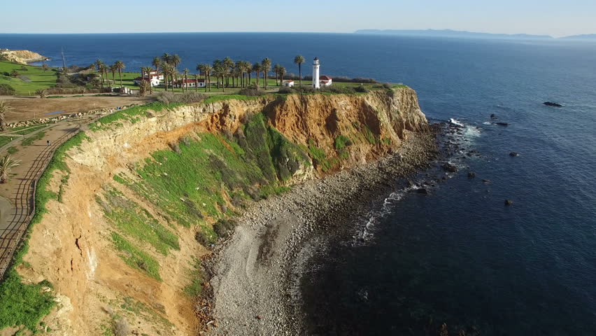 Lighthouse Ocean Aerial 04 California Coastline