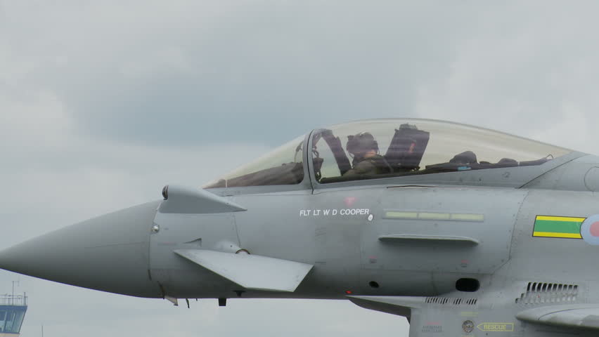 KEMBLE, ENGLAND - AUGUST 2010: Eurofighter Typhoon Jet Aircraft Of UK Royal Air