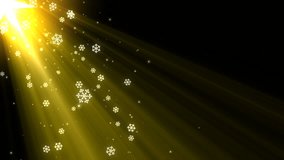 Christmas snowflakes  with rays (Loop)