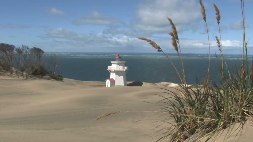 Pouto, New Zealand. December 2012. Pouto lighthouse  was built in 1884, a