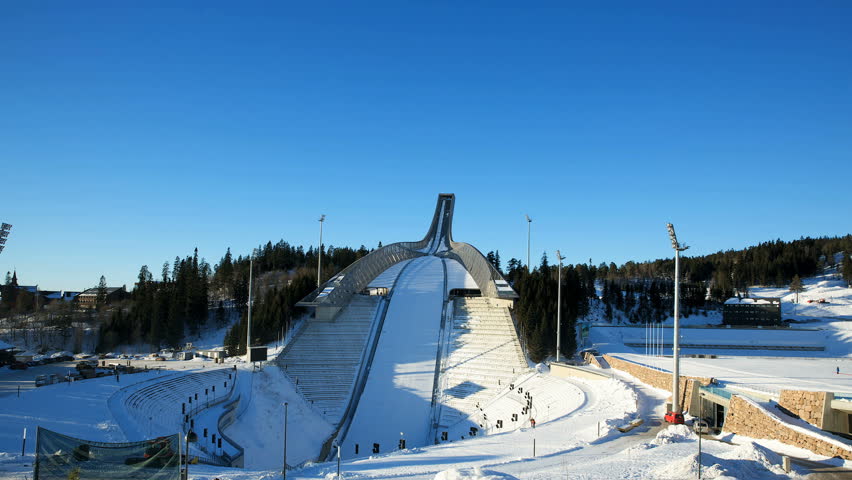Holmenkollen Ski Jump Hill. A large hill K120 with capacity of 30,000 spectators