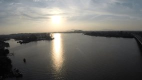 Ariel drone view of sunset