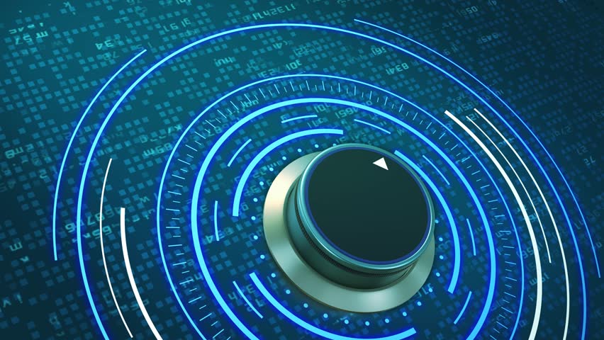 Futuristic hud with a rotating knob and random letters that form the word: quality (3d render) | Shutterstock HD Video #33673966