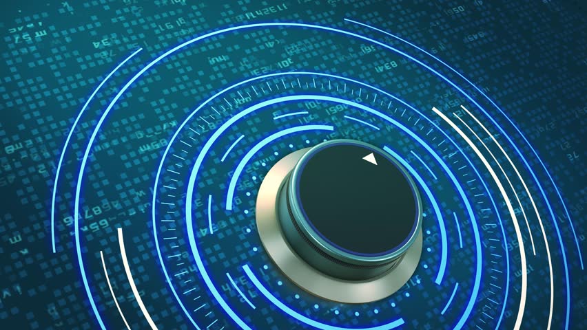 Futuristic hud with a rotating knob and random letters that form the word: strategy (3d render) | Shutterstock HD Video #33673969