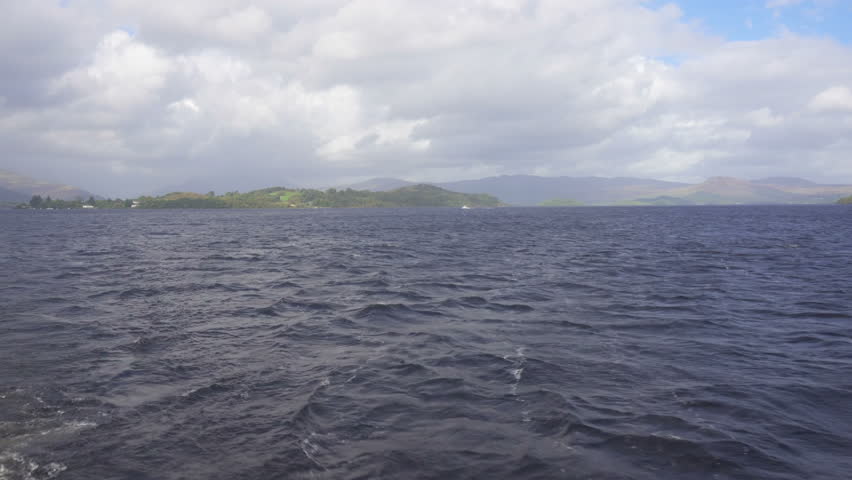 Wake of a boat in a scottish lake