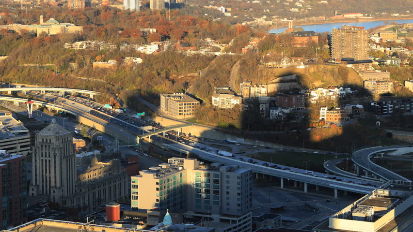 Timelapse aerial of Cincinnati, Ohio 4K