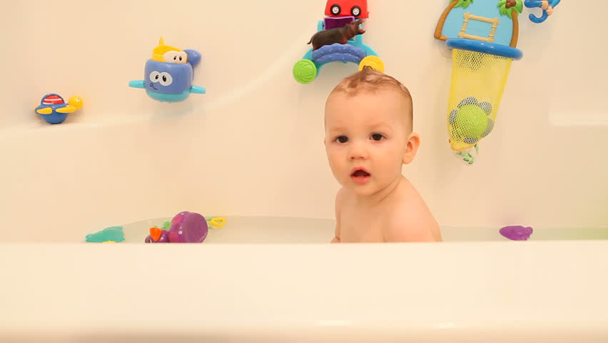 little boy bath tub cute baby Stock Footage Video (100% Royalty-free ...