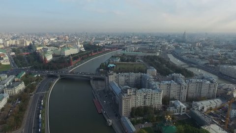 Aerial View Kremlin over Patriarchal Bridge