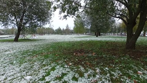 First Snow at Altufevo Estate Park in Moscow
