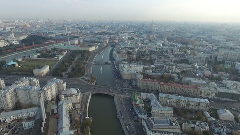 Aerial Panoramic Views over Historical Center Moscow