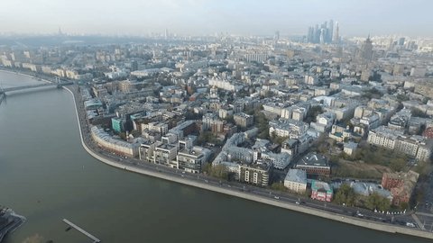 Aerial Panoramic Views over Historical Center Moscow