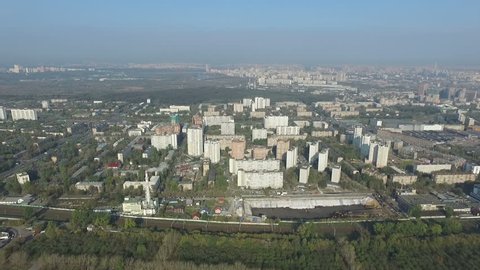 Aerial Panorama Poklonnaya Hill Moscow