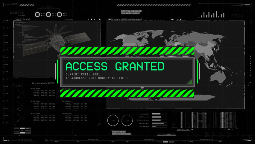 Access Granted System Message On Stock Footage Video (100% Royalty-free