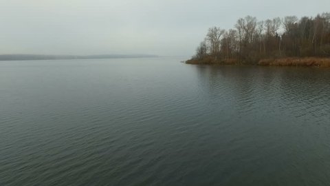 Coast Lake Forest Autumn Fog