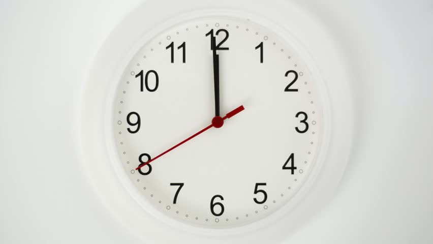 Close up of a white ticking clock, midnight Royalty-Free Stock Footage #33716281