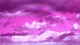 Pink clouds time lapse, beautiful cloud motion. Timelapse of beautiful pink sunset sky turning to blue evening sky  cloudscape footage,Red purple orange blue pink sunset sky cloud Red purple. :FHD