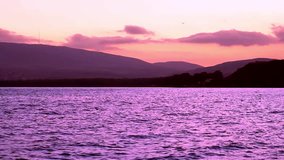 Lake Sevan Armenia, sunset time. FHD