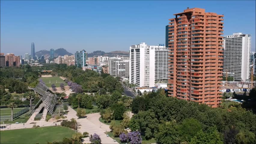 Cityscape and Park in Santiago, Chile