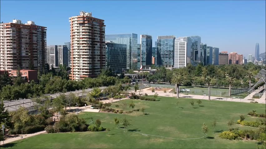 Cityscape and Park in Santiago, Chile