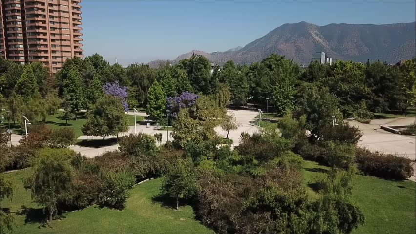 Cityscape and Park in Santiago, Chile