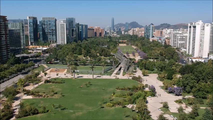 Cityscape and Park in Santiago, Chile