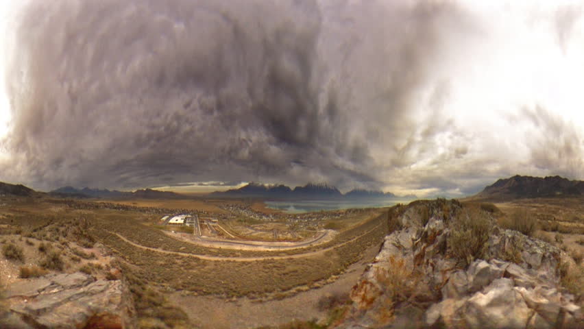 High definition time lapse of a beautiful rocky landscape with stormy clouds