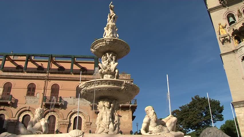 Cathedral and fountain town of Messina, Italy
