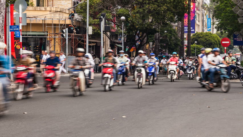 HO CHI MINH CITY - FEBRUARY 2: Timelapse view of traffic in Ho Chi Minh City,