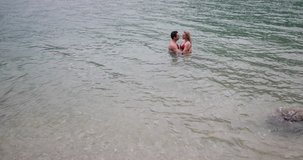 Couple in love in lake