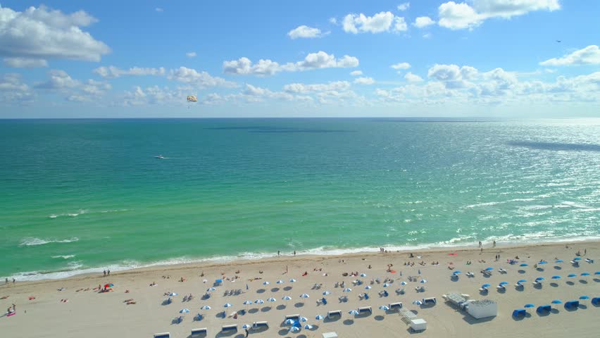 Miami Beach drone footage parasail 4k 24p