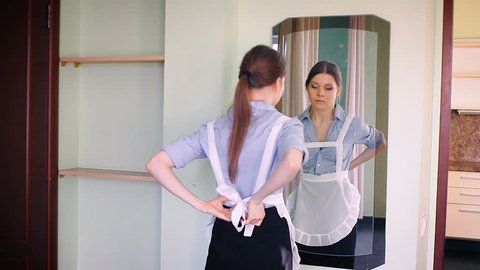Maid Cleans Mirror Stock Footage Video (100% Royalty-free) 33749029