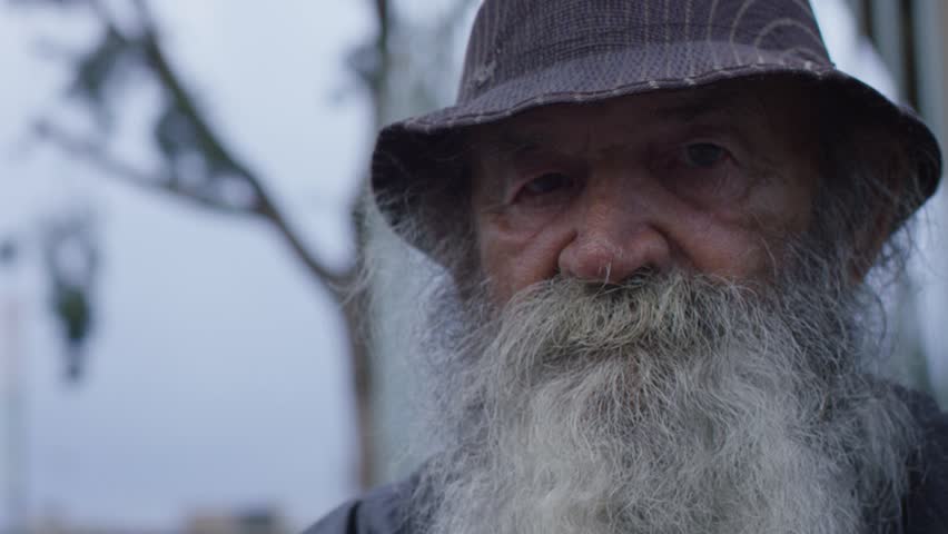Homeless old man looking in the camera: poor man, beggar man, asking for charity Royalty-Free Stock Footage #33749434