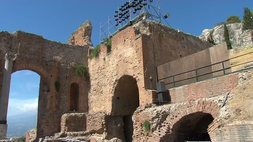 Amphitheater in Greek style in Taorimina, Italy