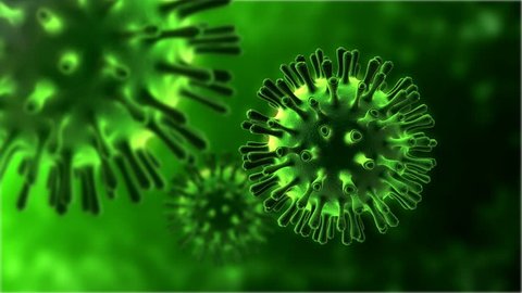 Virus 3D Render in green: film stockowy
