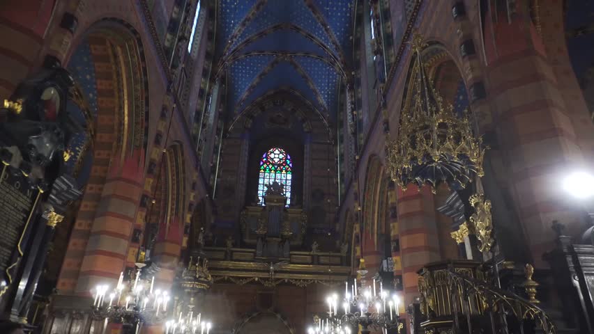 Mariacki church in Krakow, Poland. Inside shot