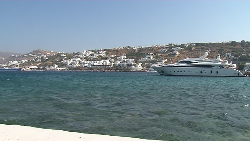 Yacht in the bay of the  Greek islands 