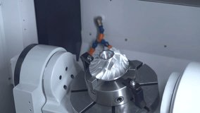4K video footage of milling machining center, CNC turning center metal processing machine
