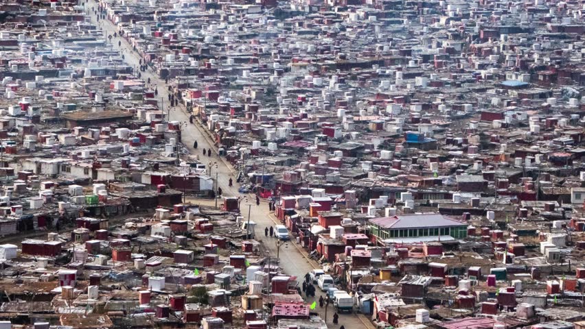 Yarchen Gar Monastery with many hut and house for monks and nun in Garze Tibetan, Sichuan, China

