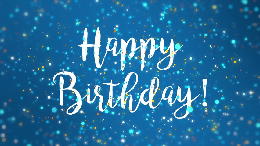 sparkly blue happy birthday greeting card Stock Footage Video (100% ...