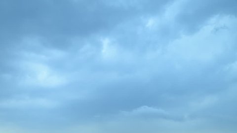 Time lapse video cloudy blue sky on blue nature background