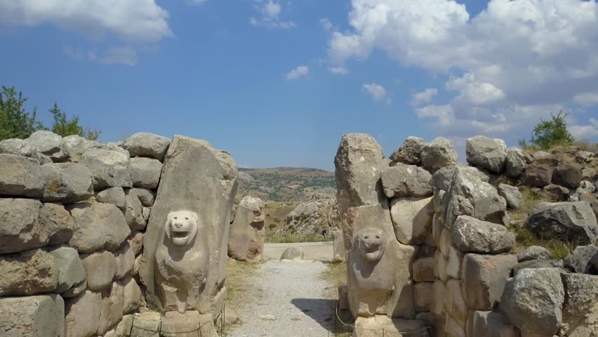 The Lion Gate in the south west of Hattusa, also known as Hattusha, is an ancient city located near modern Bogazkale in the Corum Province of Turkey’s Black Sea Region.