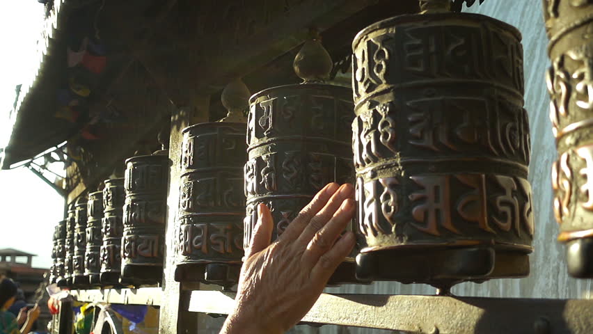 Prayer wheels in Kathmandu, Nepal. Slow motion Royalty-Free Stock Footage #33823225