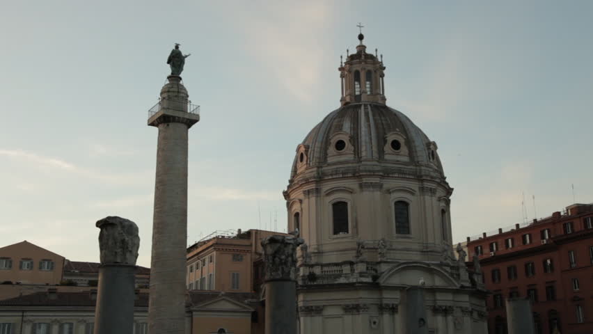 Shot of the upper part of the Santa Maria di Loreto. 