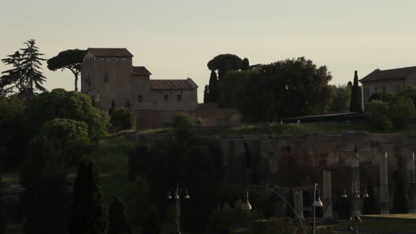 Shot of the Santa Francesca Romana buildings and grounds.