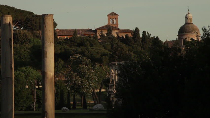 Baslica of Santi Giovanni e Paolo seen from nearby park.