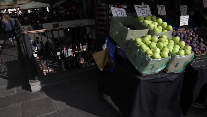 A shot of apples at Covent Garden in London, England.
