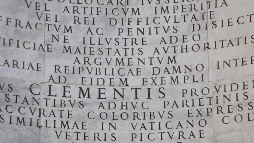 Close up of Latin inscription of Triclinium at St John Lateran