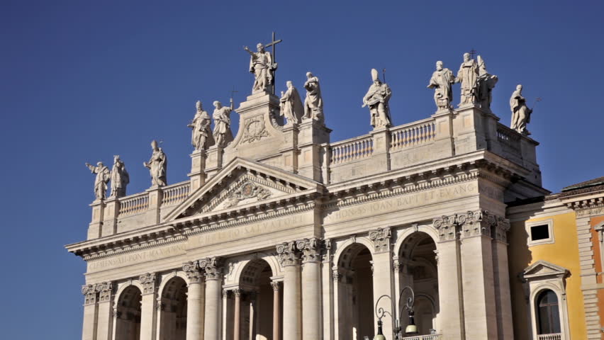 Close up of statues atop the Archbasilica of St John Lateran