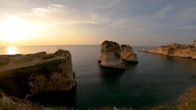 Harmony of Rock and Sea: Beirut's Coastal Rocks